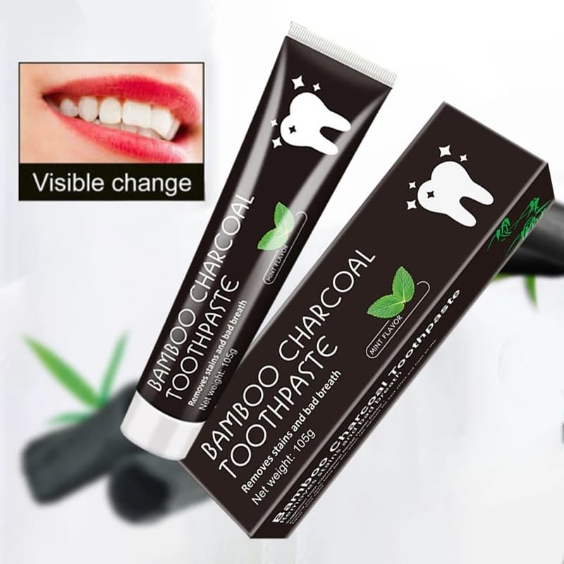 Image of Activated Charcoal Toothpaste ? 105g Black Gel with Bamboo Charcoal for Deep Clean & Plaque Removal ? Ayurvedic, Herbal, Fluoride-Free pack of 1