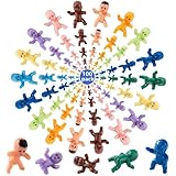 100 Pieces King Cake Babies Mini Plastic Babies Doll for Baby Shower Party Favors Ice Cube Game...