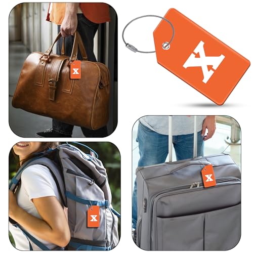 Image of Storite Silicon Luggage Tags with Steel Loop for Travel Suitcase & Trolley Bags for Easily Identification of Bags (3, X Letter)