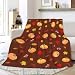 Luxury Fall Throw Blanket for Couch - Super Soft Flannel Autumn Blanket with Pumpkins Maple Leaves Patterns, Cozy Lightweight Throw for Sofa, Bed, Living Room, 60"x50"