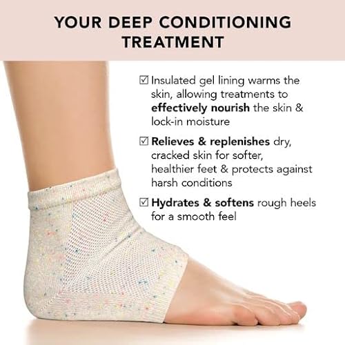 Kitsch Moisturizing Spa Socks - Gel Socks For Cracked Heel Repair | Heel Socks For Dry Cracked Feet | Dry Feet Treatment For Women | Cracked Feet Treatment | Toeless Socks For Women | Foot Care #TOP2