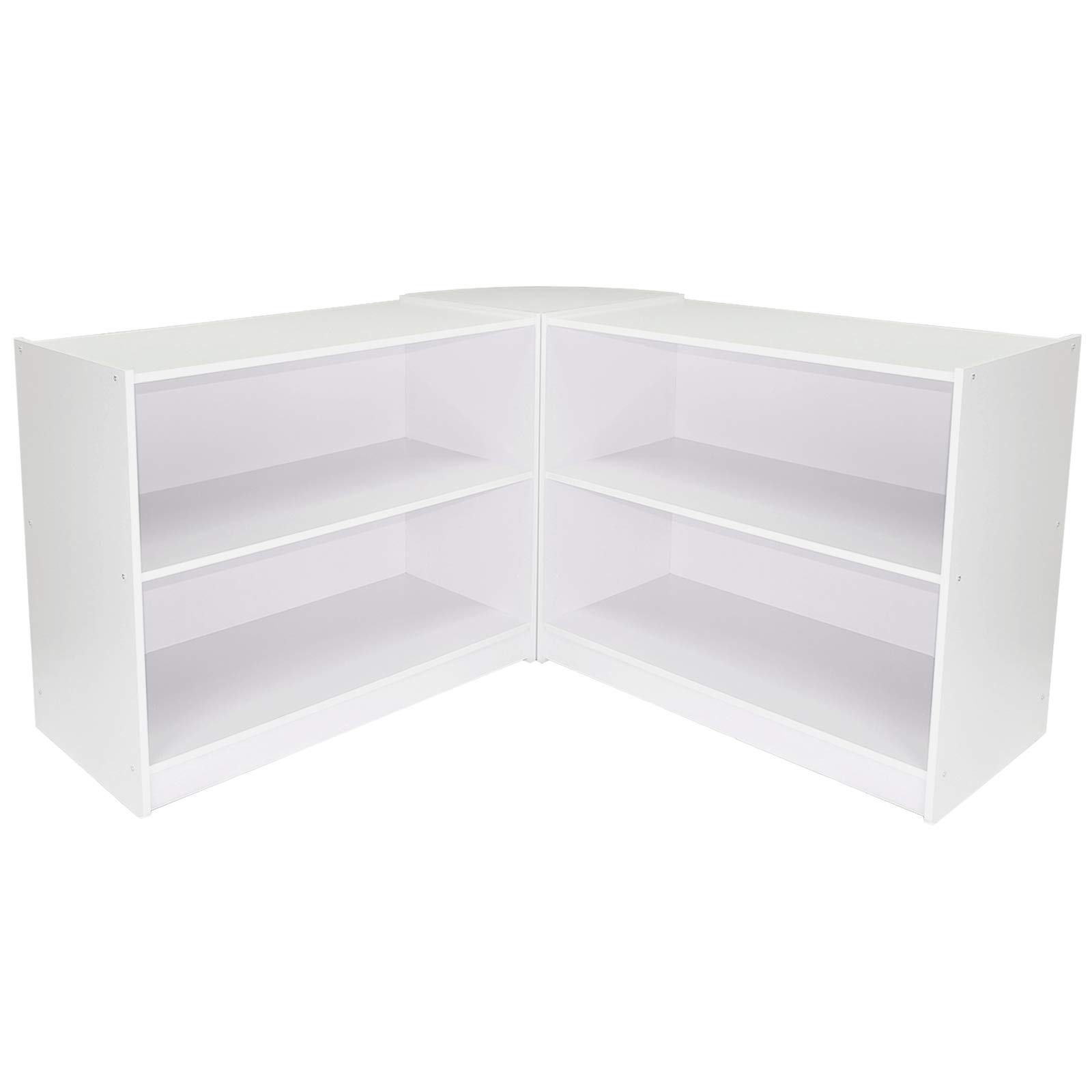 MonsterShop – Zodiac Set 3 Mostradores Mesas de Recepción mueble Oficina Mostradores Peluqueria Comercial Expositor| Blanco Brillante 120cm (anchura) x 60cm (profundidad) x 90cm (altura)