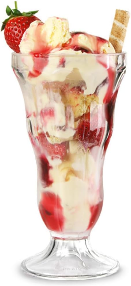 AIOS Unbreakable Polycarbonate Sundae Desert/Ice Cream Sundae Glass. Capacity 340ml. (4)
