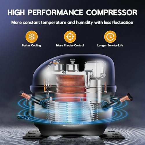 Image of Tylza 88L Ciagr Humidor Cabinet, Humidity & Temp Control Electric Humidors for Cigars, 640 Counts, Silent Compressor, Reversible Door, Cigar Humidors with Spanish Cedar Drawer Shelves, Gifts for Men