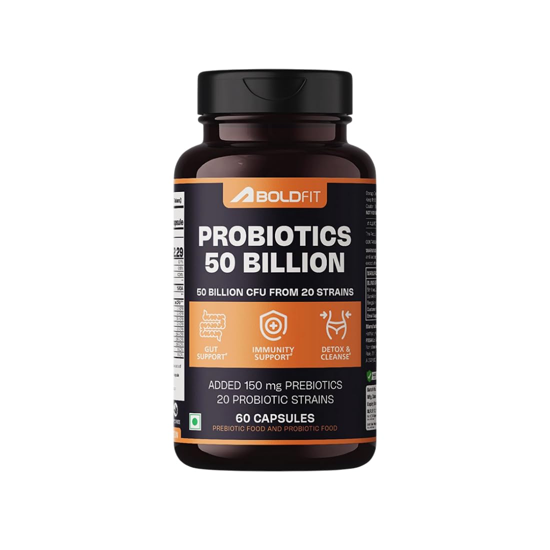 Probiotics 50 Billion CFU with 16 Strains and Prebiotics for Gut Cleanse Detox Digestive Health Bloating Relief Constipation Probiotic Supplement for Men and Women Supports Immunity Booster - 60 Veg Capsules