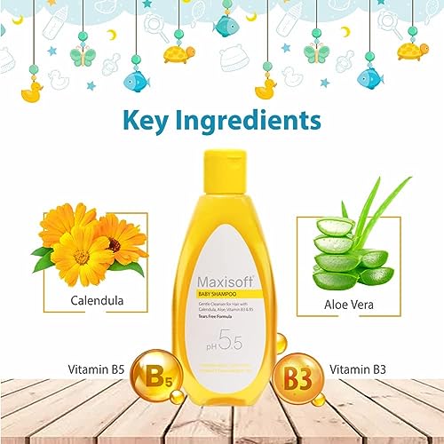 Image of Baby Shampoo 100 ml | Pure & Gentle Tears Free Formula | With Calendula, Aloe Vera, and Vitamin B3 & B5 | pH 5.5 | Paraben Free | Sulphate Free | (100 ml - Pack of 1)