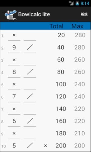 Bowl calculator Bowlcalc lite