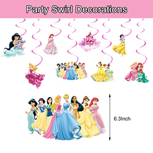Delaimastor Princess Birthday Decorations Cartoon Princess Party Decorations Banner And Hanging Swirls For Kid thumb #2