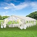 PHI VILLA 40'x20' Outdoor Heavy Duty Party Tent Large Commercial Canopy Wedding Event Shelter with Removable Sidewalls & 7 Storage Bags for Patio Outdoor Garden Events, White