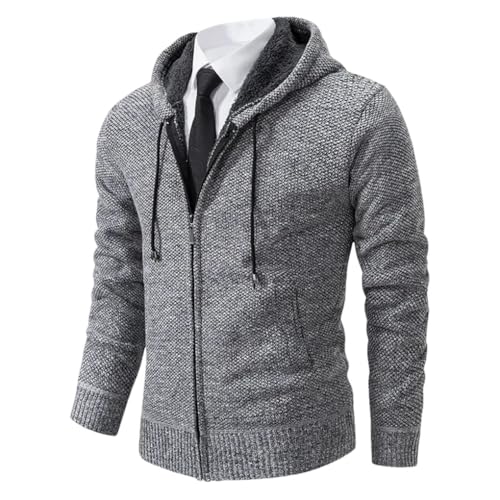 Men's Cardigan Sweater Casual Sports Solid Color Stand Collar Sweater Zipper Cardigan