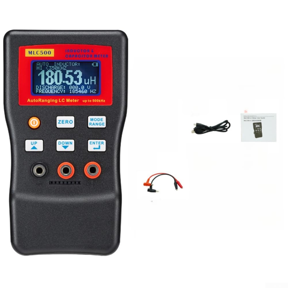 Medidor digital LCR de rango automático para inductancia de capacitancia, pantalla de 5 dígitos, 0.01pF a 100MF, 0.001uH a 100H para pruebas eléctricas (instrumento + clip)