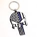 Police Officer Gift - Thin Blue Line Flag Skull Bottle Opener Keychain - Honoring Law Enforcement - Gift Idea for Cop