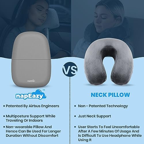 NAPEAZY-Black-Kiwi-Best-Travel-Pillow-for-Airplane-Flight-Train-Car-Lightweight-Lumbar-Support-Neckrest-Backrest-Cervical-Pillow-for-Neck-Spine-and-Back-with-Dual-Layer-Memory-Foam-Stylish-Backpack