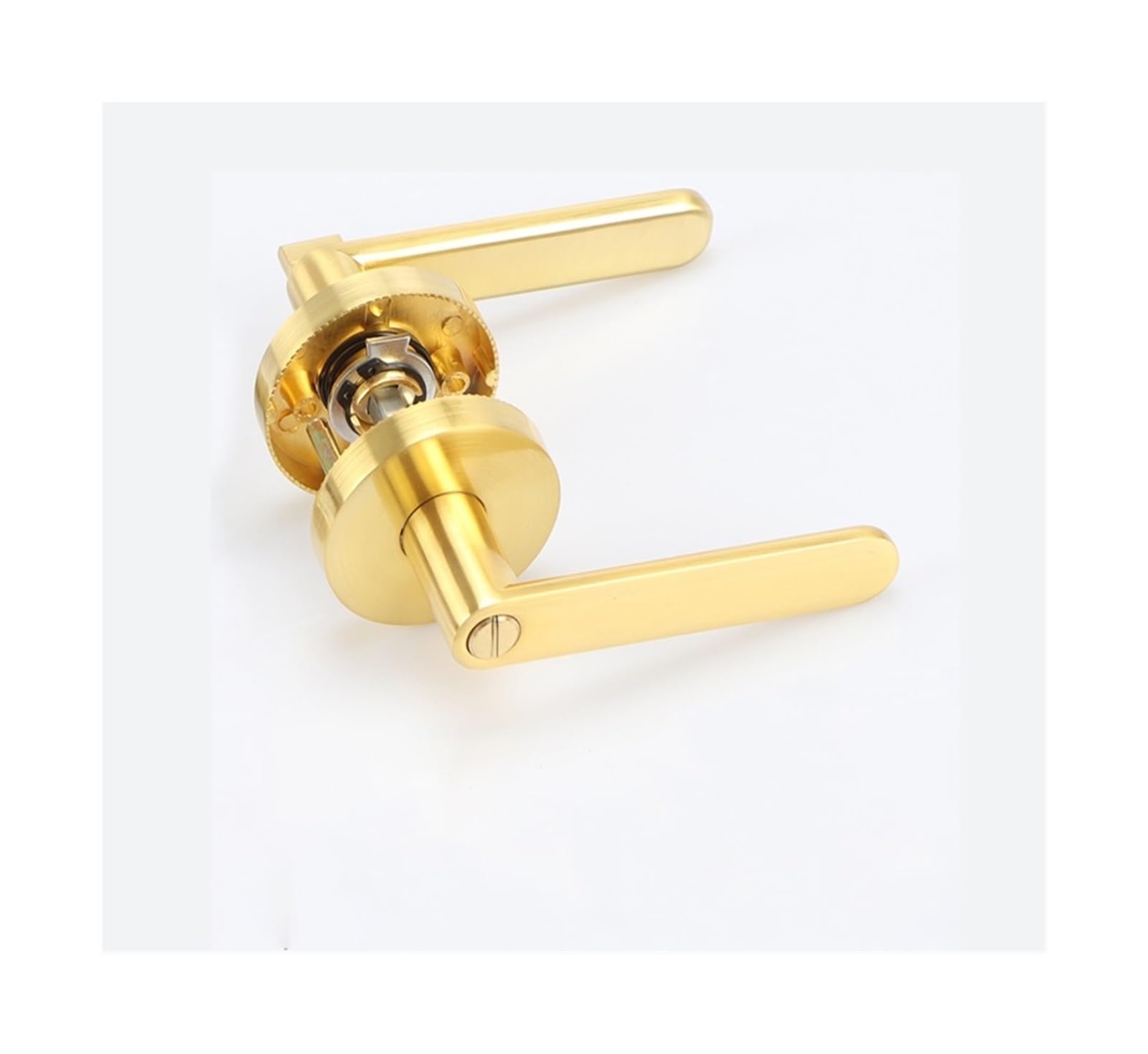 SJLOYNWQ Interior Door Lock Three-Pole Handle(Gold-keyless)