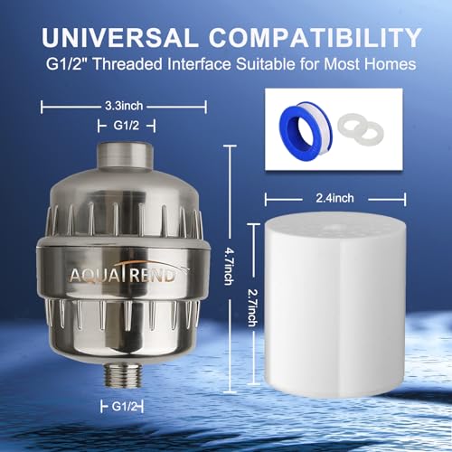 Image of Shower Head Filter, 15 Stage Shower Water Softener, Universal High Output Shower Filter for Removing Chlorine and Fluoride, Improves the Condition of Your Skin, Hair and Nails - Nickel