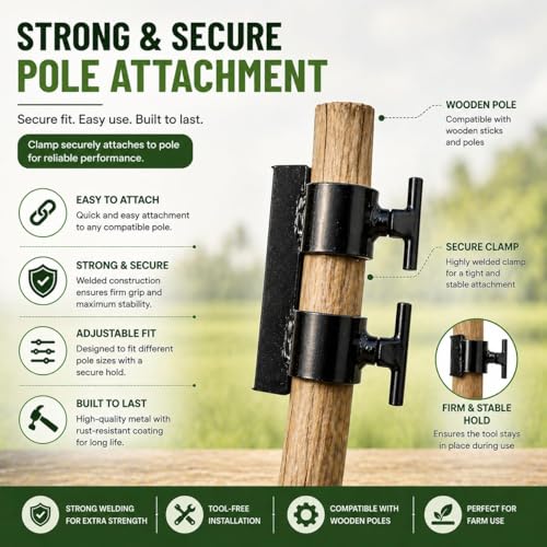 Image of Heavy Duty Agricultural Hand Tool for Harvesting, Farming & Gardening | Tempered Steel Coconut Plucker & Grass Sickle Cutter Head | Tree Branch Cutting, Crop Harvesting & Garden Maintenance