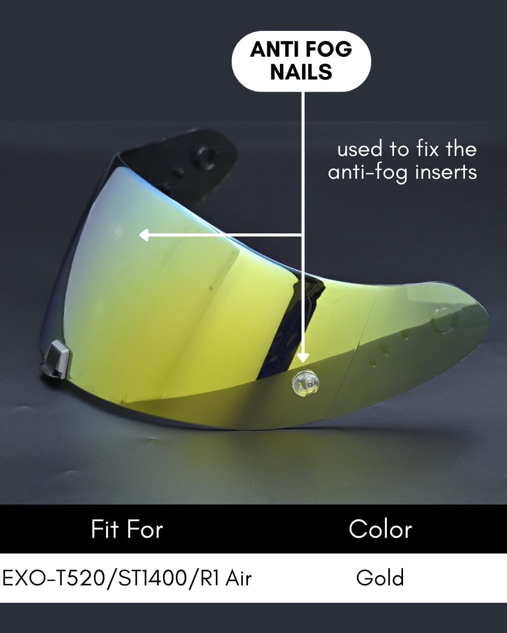 Compatible With EX0 T520 Motorcycle Helmet Visor R1 Air Face Helmet Shield Replacement ST1400 Tinted Visor (Clear Red to Gold Red)