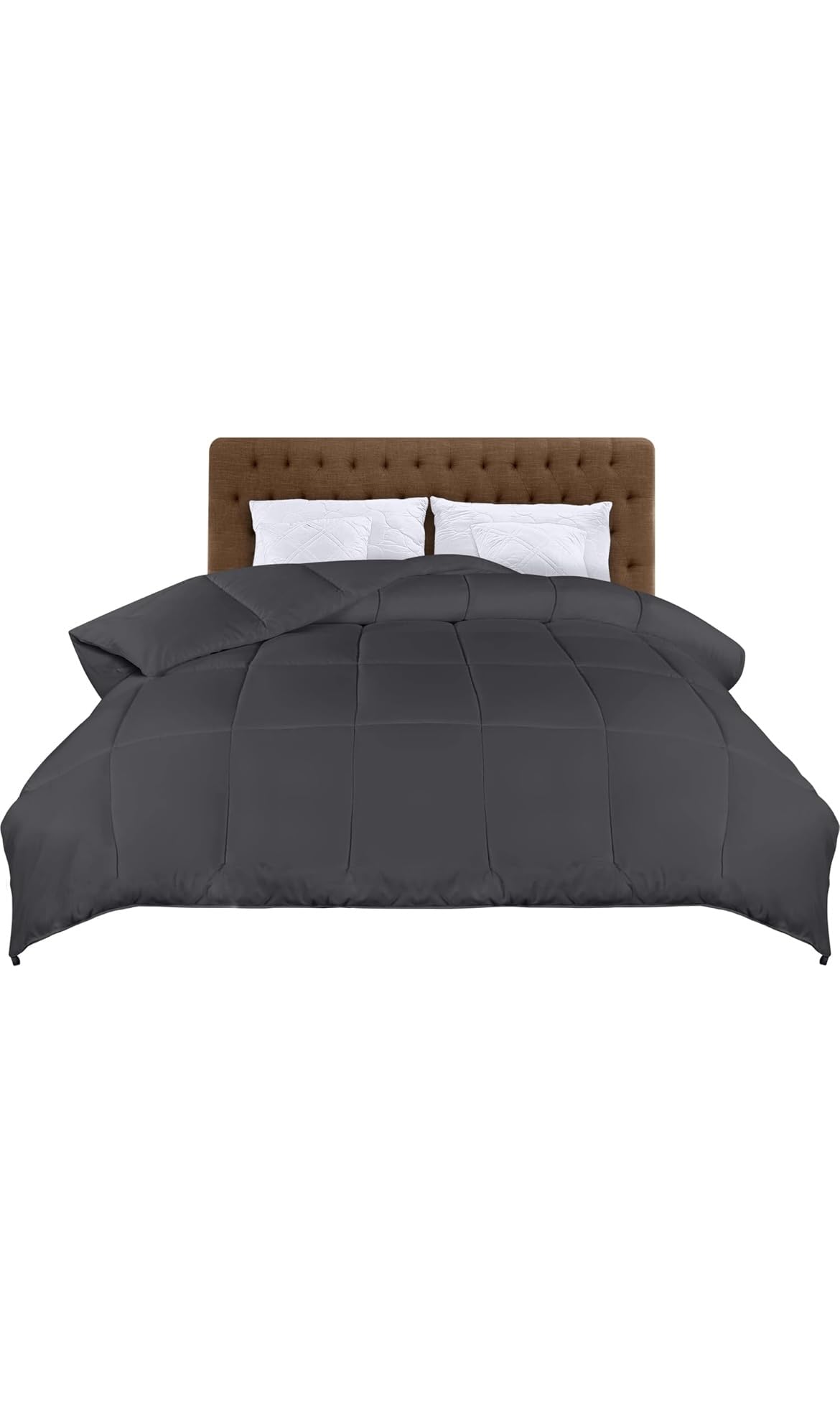 Genérico HCT Edredón Acolchado 220x240 cm, Edredon Cama 80, 90, 105, 120, 135, 150, 160,180 Verano Relleno Nórdico 200 gr/m² en 100% Suave Microfibra (Gris, Cama 150-220 x 240 cm)