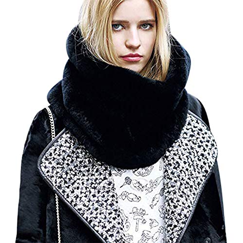Femmes Écharpe Tube Hiver Automne Foulard Snood Fausse Fourrure Epais Thermique Tour de Cou Tubulaire Luxe Doux Cache-cou Cache-nez Extérieur Anti-vent/froid Cadeau de...