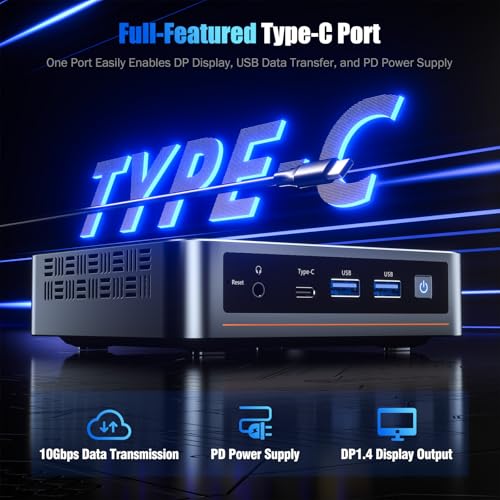 Image of Trycoo WI6 Mini PC Computer Alder Lake N95(Up to 3.4GHz), 8GB DDR4 256GB SSD, Desktop Mini Computer 4K Triple Display, Type-C, Dual HDMI, RJ45 LAN Ethernet, WiFi5, BT4.2 for Office, Home, Business