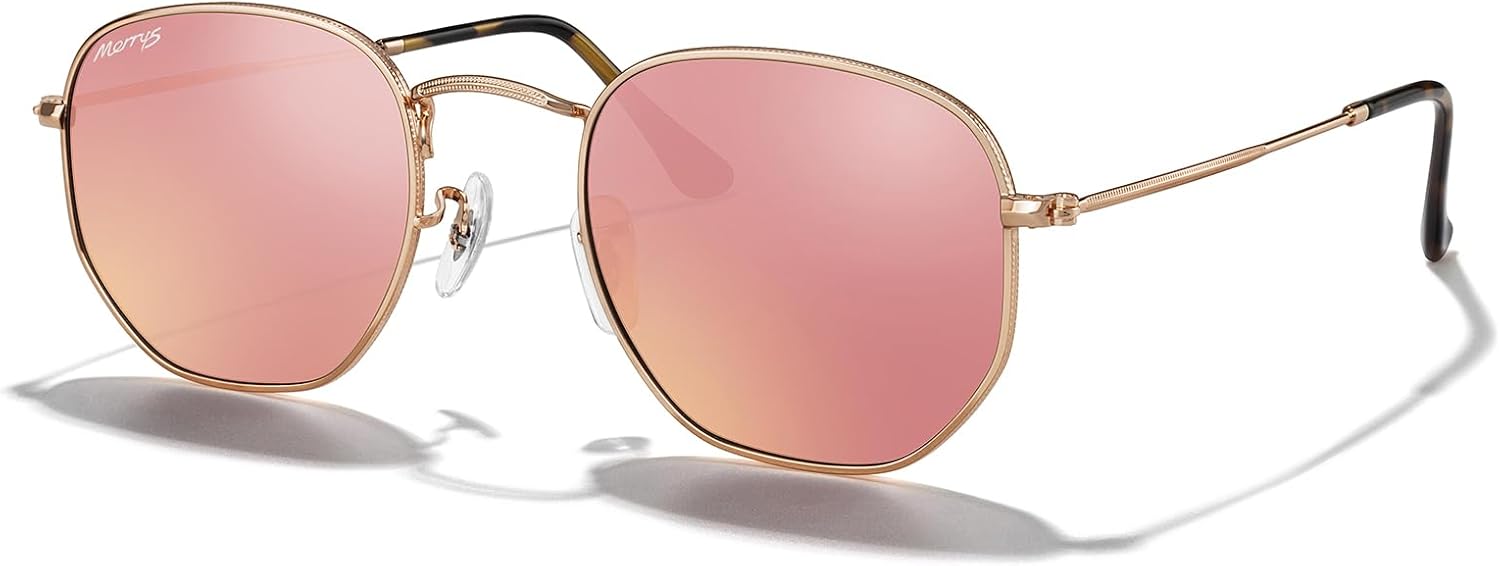 MERRY'S Classic Polarized Sunglasses for Women Men Vintage Polygon Square Shades S6548
