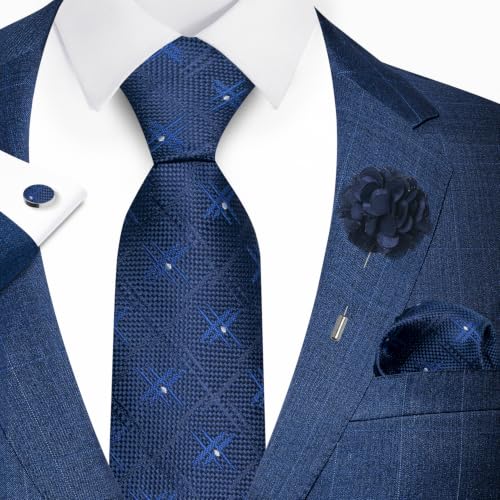 Image of joy alice 70 Colors Ties Set Men Mixed Color Necktie Handkerchief Cufflinks Brooch 3.15 Formal
