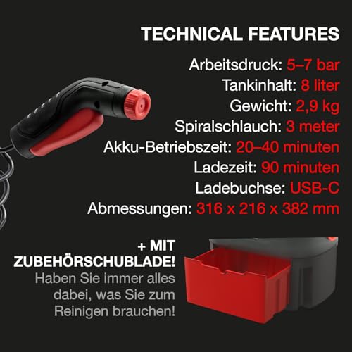 ERRECOM Komplettes Reinigungsset für Klimaanlagen: JET GUN PRO+ tragbarer Hochdruckreiniger, Clima-Net 1L Reiniger für Innen- Außengerät, A/C Tabs für Klimaanlagen, Wally Wandschutzhülle, Handschuhe