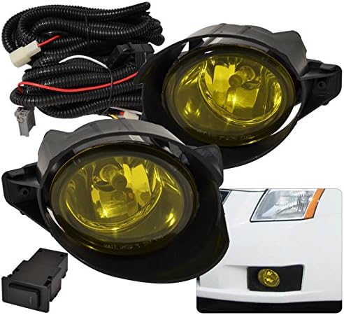 AJP Distributors For 2007 2008 2009 07 08 09 Sentra JDM VIP Replacement Driving Fog Lights Lamps Assembly Unit Left Right Wiring Harness Kit Switch (Clear)