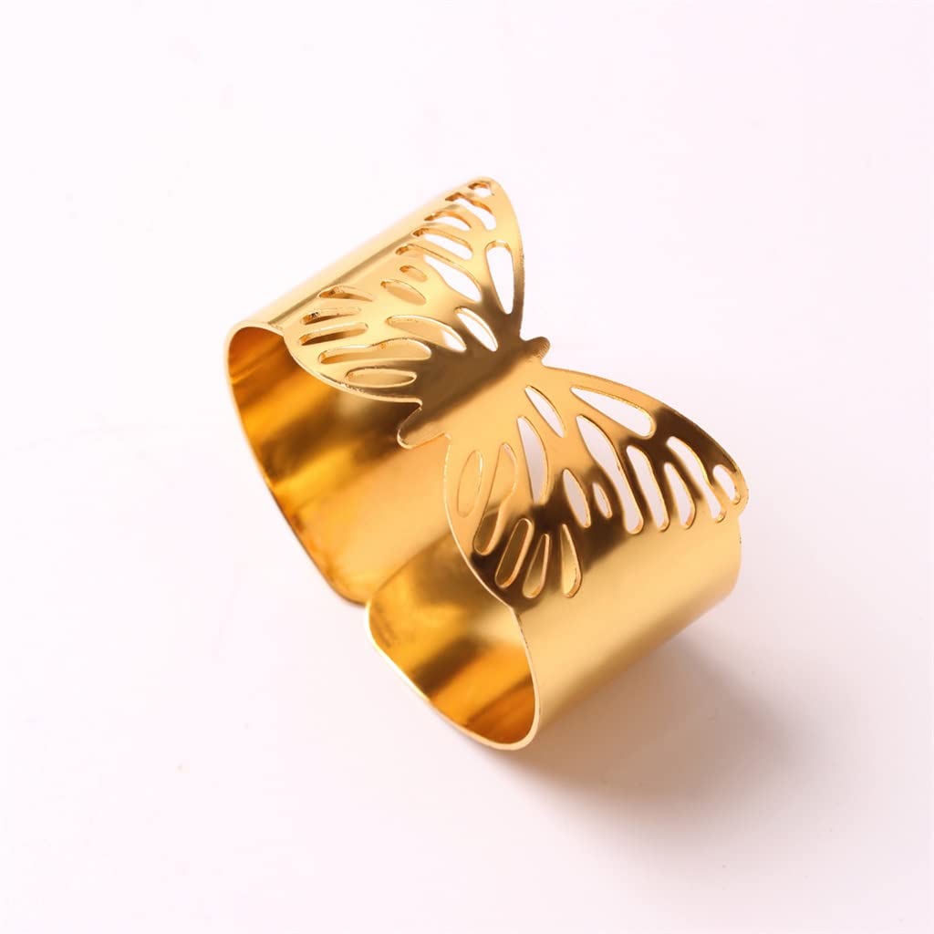 12 Stück Schmetterlingsblatt Serviettenring Mode Schmetterling Serviettenring Blatt Tier Serviettenschnalle (Gold Einheitsgröße)