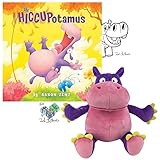 The Hiccupotamus by Aaron Zenz with MerryMakers Hippo Stuffed Animal Hiccup Sound Included and We 3...