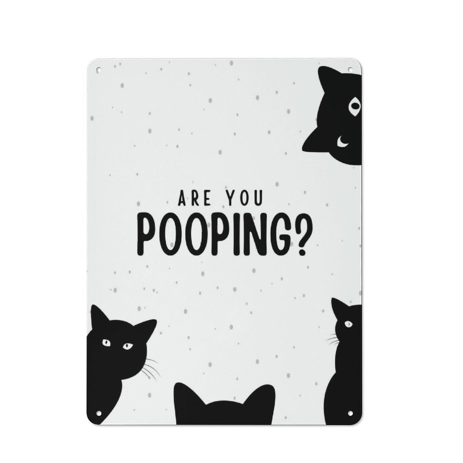Junmoney Black Cat Are You Pooping For Garden Room Or Summerhouse, Rustic Tin Sign 40X30cm, Tin Sign Wall Decor For Garden Rooms And Summerhouses