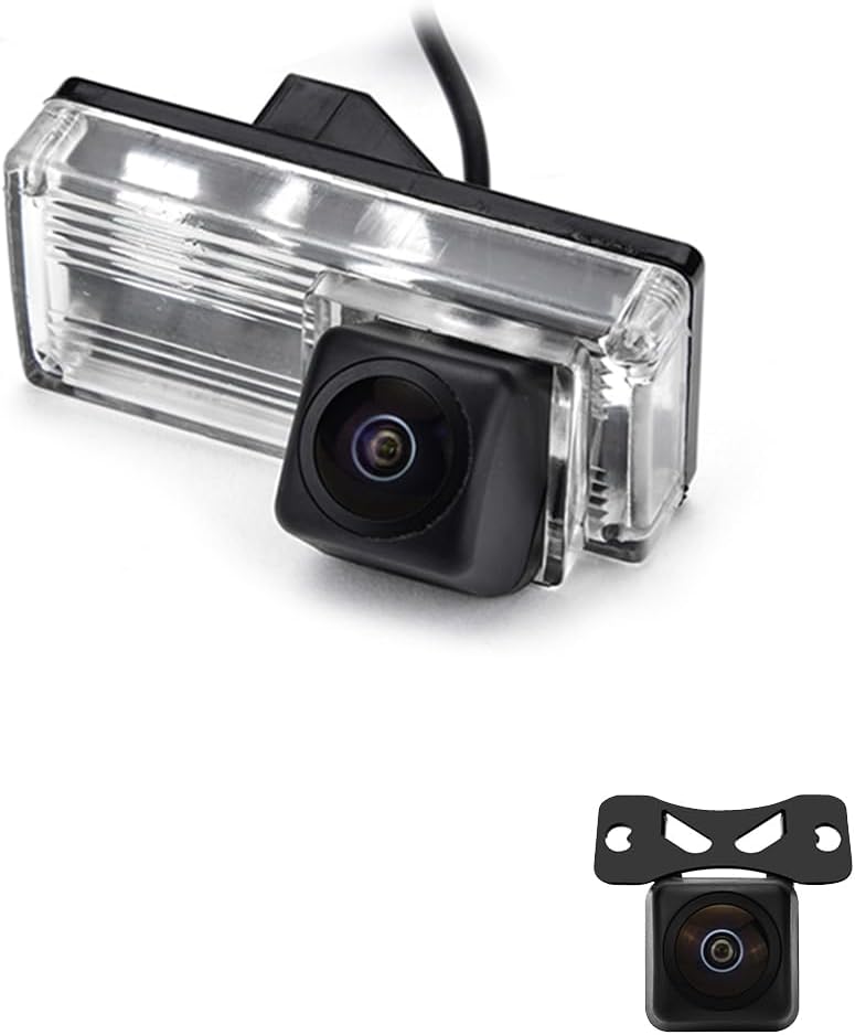 AHD 1080P/CVBS Car Rear View Fisheye License Plate Camera with RCA Cable &Vehicle Cam for Toyota Reiz/MarkX/Prius/Toyota Land Cruiser LC100 LC120 LC200 Prado &170° Wide-Angle HD Backup Camera