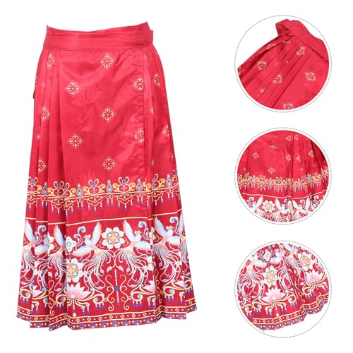 Falda Ma Mian cómoda y reutilizable de gasa roja para niñas 5