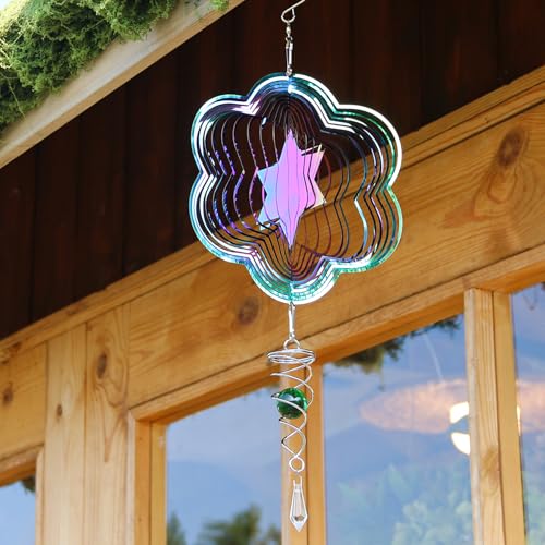 Phuryllic Wind Spinners Outdoor, Garden Decor, Bird Deterrents for Outside, 3D Metal Yard Decorations for Patio & Backyard, Unique Gardening Gifts for...