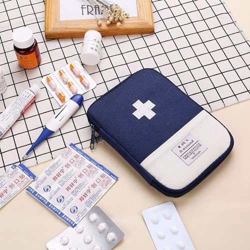 Image of First Aid Bag,Empty First Aid Pouch,Mini Portable Medical Bag for Outdoor Camping Hiking Travel Emergency,Multifunction Emergency Medicine Storage Bag-7x5 inch (Blue, 3)