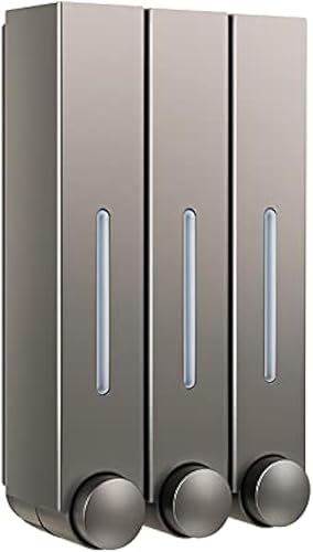 Miniatura 8 de Dispensador de champú para pared de ducha dispensador de champú y acondicionador de 3 cámaras dispensador de champú para baño 3 cámaras sin taladro