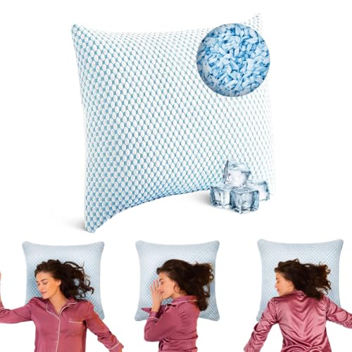 MKS Memory Foam Kopfkissen 80x80 Ergonomisches Gelkissen für Seitenschläfer und Rückenschläfer Atmungsaktives Kopfkissen mit abnehmbarem Bezug Weiches Wolkenkissen für Erwachsene