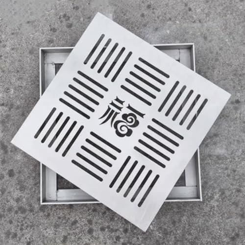 Heavy Duty Catch Basin Drain Grate with Base, Square Outdoor