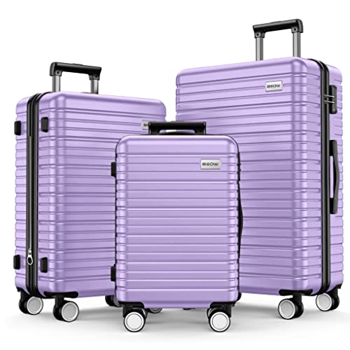 Beow Luggage Set Clearance Lightweight Suitcases With Wheels Abs Durable Travel 3 Piece Set With Tsa Lock20/24/28(Lavender Purple) #TOP3