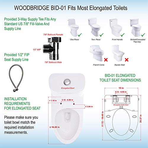 WOODBRIDGE BID-01 Smart Toilet Seat, White - Image 11