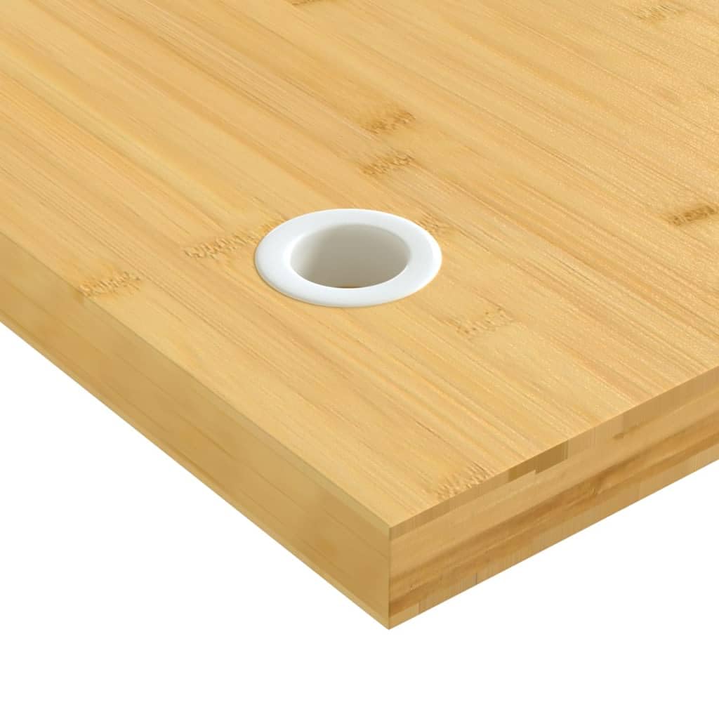 Schreibtischplatte Bambus 100x50x4 cm mit Kabellöchern, langlebiges Zubehör für Büro und Homeoffice, vielseitige Tischplatte für Gaming, Arbeitsplatz