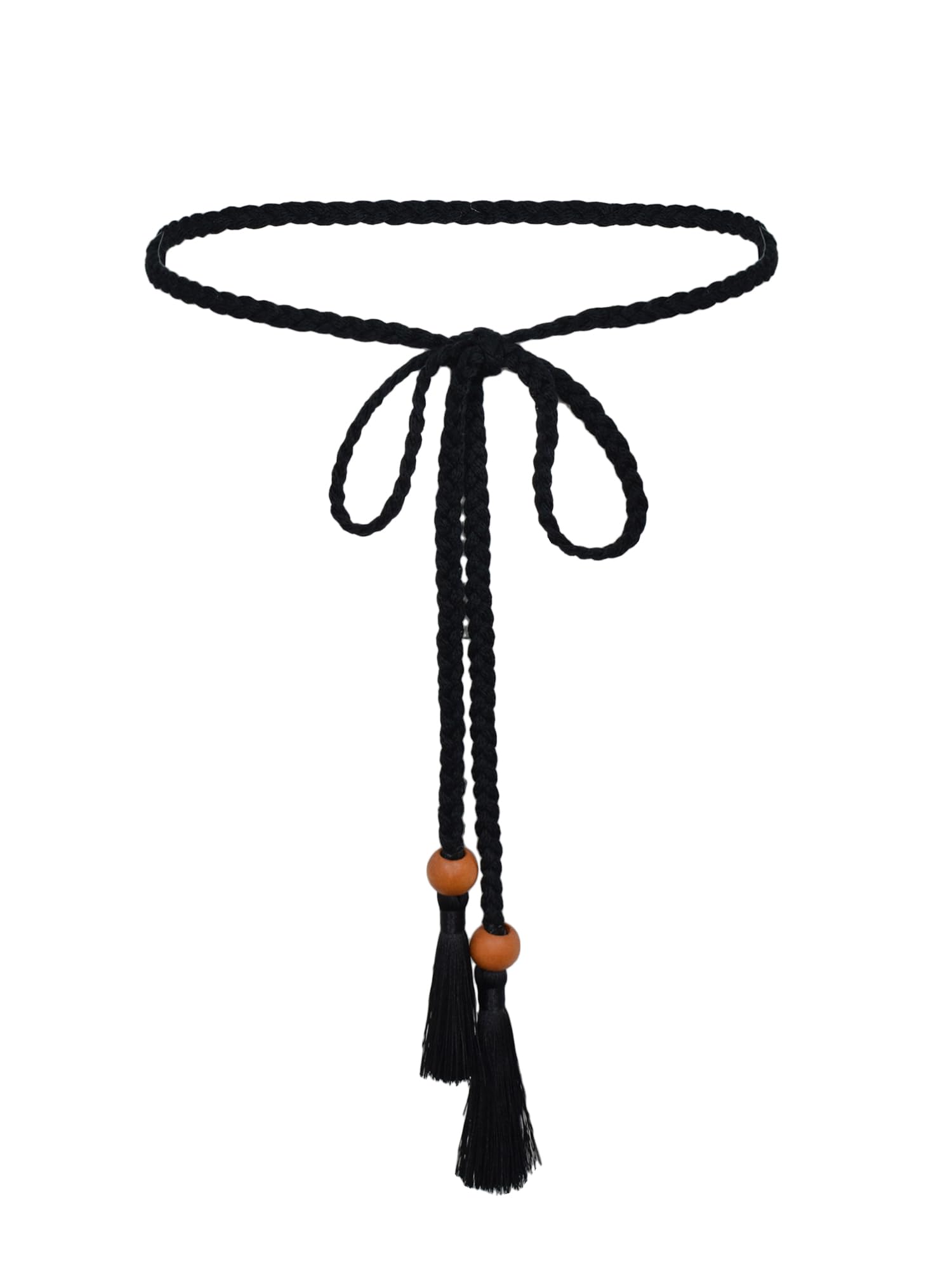 TeeYee Damen Taillengürtel Boho Gürtel mit Quaste Mädchen Flechtgürtel Bindegürtel Bauchkette Schmaler Gürtel für Kleid Belt Women