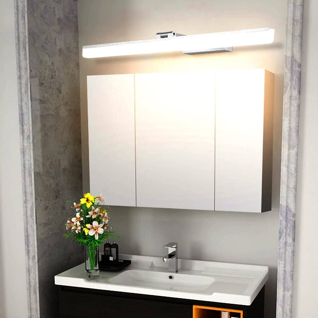 LED Bathroom Mirror Light, LED Over Mirror Light, LED Mirror Front Light, Waterproof Bathroom Lamp for Makeup Bathroom Lighting Wall Lamp Over Mirror 50cm Silver,White Light
