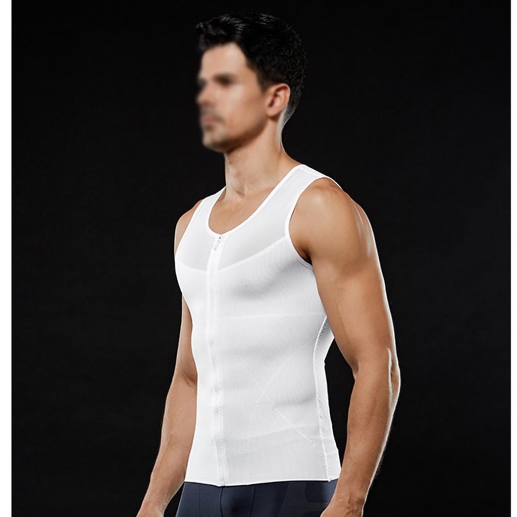 HLTYGWX Fajas para Hombres Control de Barriga Cuerpo Completo Adelgazante Body Cremallera Busto Abierto Esculpir