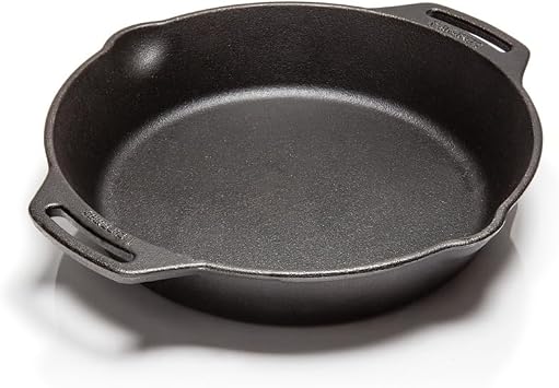 Petromax Cast Iron Fire Skillet for Kitchen or Camping, Pre-Seasoned Cookware for Campfire or Home Oven and Stove, Conducts Heat Evenly, Side Handles, 10"