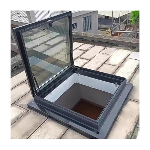 Fenêtre d'accès au toit personnalisable – Verre trempé hautement scellé, idéal pour les vérandas et les sous-sols (70 x 55 cm)
