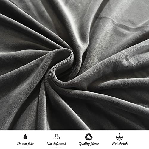 Funda de sofá de 2 plazas de terciopelo café de 145-185cm antideslizante lavable 3