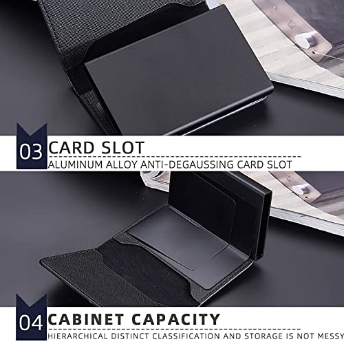 Pop Up Credit Cards Holder Wallet With Cash Clip,RFID Blocking Bank Card Case for Notes, PU Leather Purse For Men and Women (Blue)3