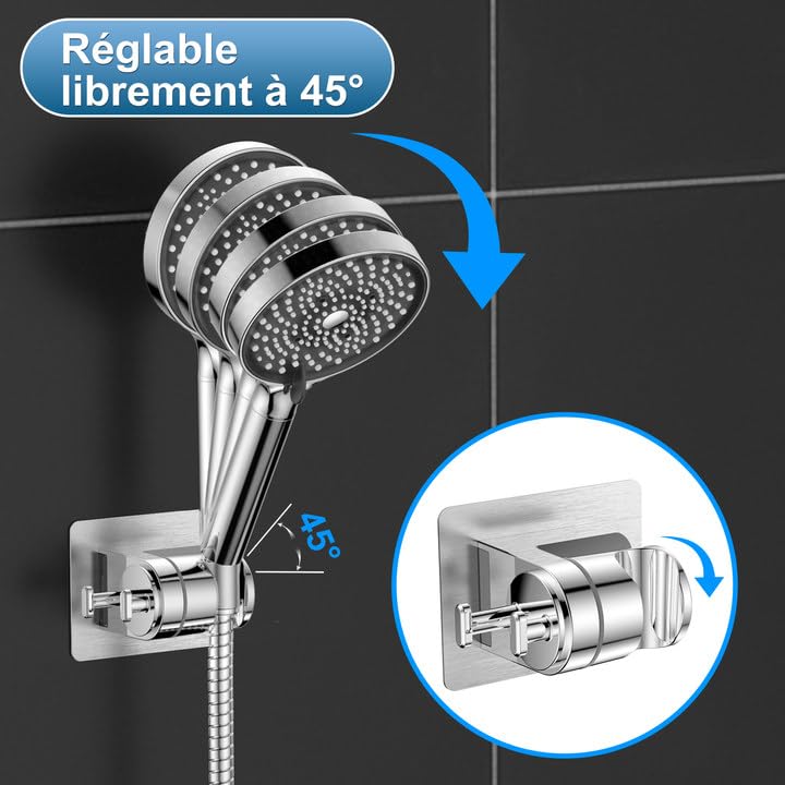 Pommeau De Douche économiseur D'eau,Pommeau De Douche Haute Pression Avec 5 Types De Jet,Pommeau