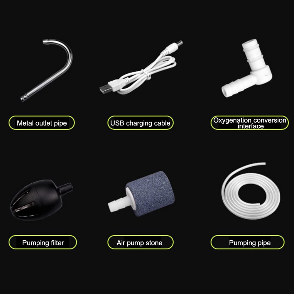 KENANLAN Pompa dell'acqua automatica con sensore intelligente, ricaricabile, mini pompa ad aria per acquario, pompa ad aria multifunzionale per acquario, pesca all'aria